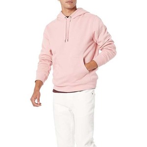 <b>Men's</b> <b>Pink</b> Hooded <b>Sweatshirt</b> Regular Fit Fleece Casual Autumn Wear Solid Color Long Sleeve Pocket Design Pullover <b>Men</b> Hoodies - Product Image 5