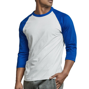 Muscle Fit Mens Raglan Sleeve <b>Tshirt</b> Contrast Color Gym <b>Baseball</b> Tee Workout Clothing Custom Logo Fitness Sports Apparel for Men - Product Image 3