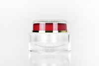 Pot cosmétique ovale de luxe en acrylique PMMA, double paroi, vide, avec bouchon à vis, pour soins de la peau, lotion, rouge à lèvres, 15ml/30ml, écologique