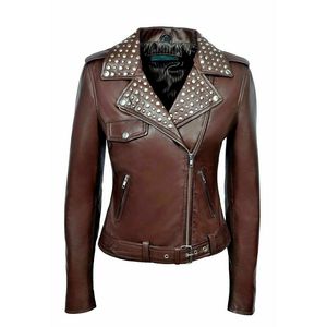 Wholesale Women's Cow Leather Canvas Coated Winter Breathable Windproof Zipper <b>Biker</b> <b>Jacket</b> - Product Image 1