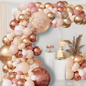 Kit Arco di Palloncini Rosa Antico e Oro Rosa con Coriandoli per Addobbi Boho, Matrimoni, Addii al Nubilato e Feste per Ragazze e Donne - Product Image 1