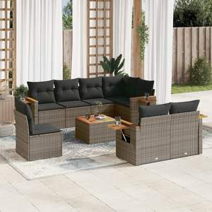 Juego de Sofás Modulares de Jardín en Poliratán Gris, Talla Única, para Todo Tipo de Jardines - Product Image 1
