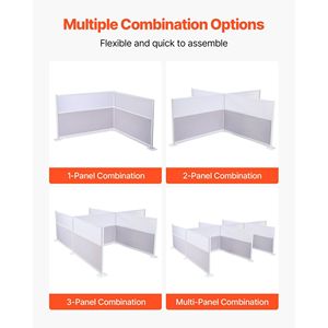 Set di 2 Divisori per Ufficio 183x122 cm, Partizioni per Privacy in PET, Pareti Divisorie in Acrilico Satinato per Postazioni di Lavoro - Product Image 4