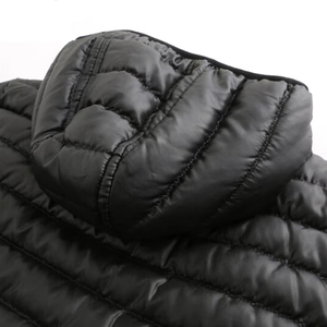 Chaqueta Acolchada Negra para Hombre, Cortavientos, Gruesa, para Invierno, con Cuello Alto, Cierre de Cremallera, Estilo Casual, Corte Ajustado - Product Image 6