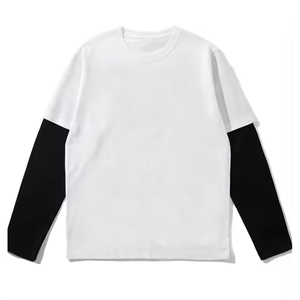 เสื้อยืดแขนยาวผู้ชาย Oem ผ้าฝ้าย 100% สองชั้น สไตล์ลำลอง แบบโอเวอร์ไซส์  รับสั่งทำ เสื้อยืดพิมพ์ลายสองชั้น - Product Image 4