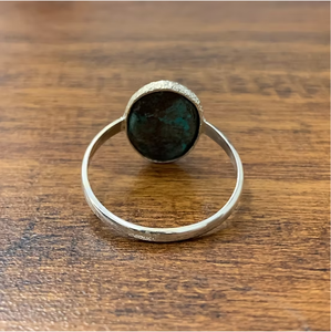925 <b>Silver</b> Natural Blue Oval Matrix Turquoise <b>Ring</b> - Classic Minimalist <b>Solitaire</b> Statement Jewelry Designer Collection - Product Image 3