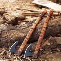 Hache Viking artisanale de haute qualité, forgée à la main, en acier à haute teneur en carbone, 7 pouces, hache industrielle pour fendre le bois, pour le camping en plein air et le bricolage