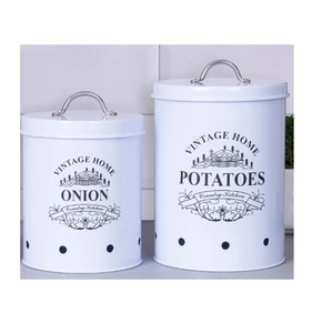 Top Quality Metal Canister Latest Design <b>White</b> Finishing Storage Canister Modern Design Tea Storage Jar - Product Image 1