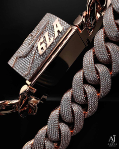 Rose Gold Plated 925 Sterling Silver Moissanite Cuban Link <b>Necklace</b> Iced Out <b>Chain</b> for Men Women Anniversary Hip Hop - Product Image 2