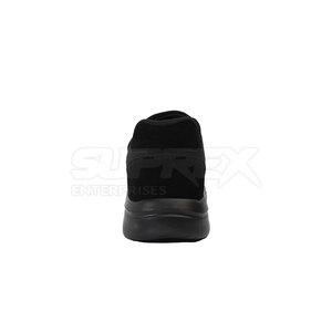 2026 Low MOQ Comfortable Breathable Black Knitted Casual Shoes with <b>Adjustable</b> <b>Strap</b> Lightweight Rubber Sole All Seasons Use - Product Image 6