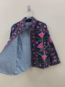 Chic Suzani Embroidery <b>Velvet</b> Winter <b>Jacket</b> Vintage Coat Unisex Winter <b>Jacket</b> Ethnic Chic Outerwear - Product Image 2