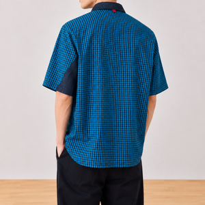 Chemise à carreaux pour homme, hydrofuge, avec design denim - Product Image 3