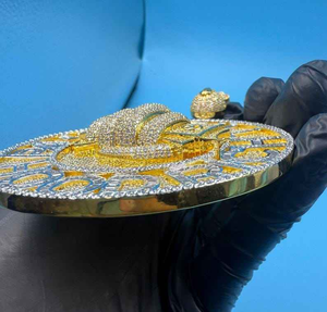 Colgante Medallón de Diamante Cultivado en Laboratorio con Diseño de Rollo de Dinero, Oro Blanco y Amarillo, Estilo Hip Hop Iced Out, Collar de Lujo, Regalo de Joyería - Product Image 6