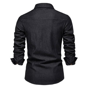 Camisa de Mezclilla, Moda Casual, Corte Slim, Alta Calidad, Camisa de Algodón para Hombre, Diseño Moderno, Camisas de Mezclilla Ligera para Hombre - Product Image 3