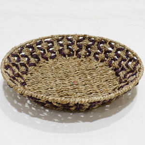 Bandeja de almacenamiento de pan de fruta redonda de ratán de plástico ecológico, cesta decorativa para decoración de cocina y despensa - Product Image 1