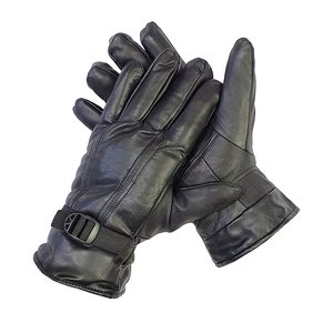 Leather Racing Gloves Full Finger Adjustable Wrist <b>Strap</b> <b>Buckle</b> Closure Windproof Unisex Outdoor Use - Product Image 1
