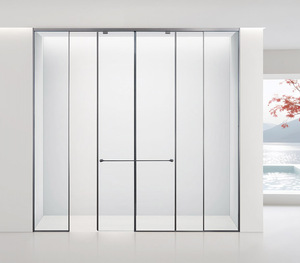 Hotel de lujo uso en el hogar en forma de T vidrio templado resistente al agua cabina de ducha esquina baño partición muebles para Villa - Product Image 4