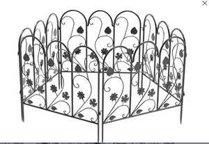 Panneaux de clôture décoratifs en métal pour jardin, lot de 5, revêtement poudré, assemblage facile, pour extérieur, treillis, bordure, animaux, chiens, nature - Product Image 5