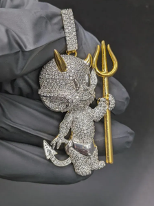 จี้รูปปีศาจการ์ตูนประดับเพชรโมอิสซาไนต์แบบหรูหราสำหรับขายส่ง - Product Image 3