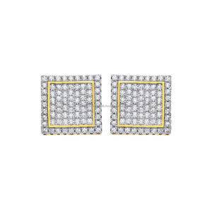 Square Cluster <b>Moissanite</b> Diamond Stud <b>Earrings</b> 925 Sterling Silver Gold Plated Iced Out Luxury Jewelry For Women - Product Image 1