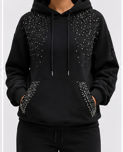 Fashion Bling Hoodie Women Sparkly Crystal Pullover Sweatshirt Oversized Streetwear Hoodie For Women In Wholesale Price - Product Image 6