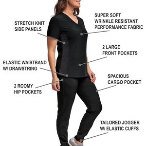 High Quality Hospital Uniforms Medical Scrubs Sets for Women and Men 100% Cotton Breathable Fabric <b>Nursing</b> Hospital Suits - Product Image 2