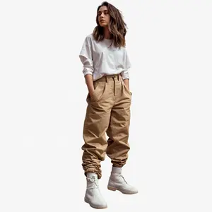 Custom Pants Women Streetwear Girl Drawstring Loose Oversized Multi Sweatpants Cargo Stack Trouser Baggy Parachute Pants