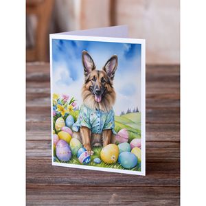Belga Tervuren Easter Egg Hunt Tarjetas de felicitación Paquete de 8 Whimsical A7 Tamaño 5x7 Tarjetas de notas en blanco con sobres - Product Image 2