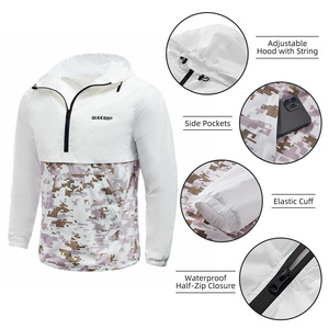 Custom Coated Camouflage Thin Front Waterproof Sublimated Spandex <b>Motorcycle</b> Windbreaker Zipper Hoody <b>Men</b> <b>Jacket</b> - Product Image 3