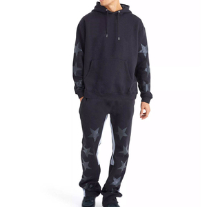 Ensemble de survêtement sportif en molleton technique 100% coton, coupe ajustée personnalisée, taille standard pour homme, avec logo personnalisé - Product Image 1