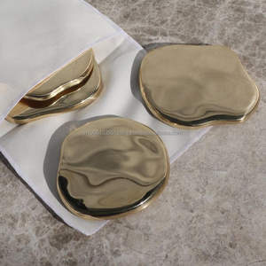 Vente en gros Ensemble de 4 sous-verres personnalisés au design gaufré avec vaisselle faite à la main dorée Sous-verres et sous-verres à sublimation - Product Image 4