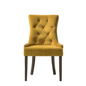 Set di 2 sedie da pranzo Farren in velluto giallo e finitura espresso - Product Image 5
