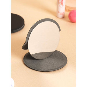 Small Round Makeup <b>Mirror</b> with Black Cover Stand - Product Image 1
