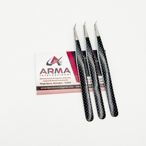 Pinzas para Extensión de Pestañas de 45 Grados con Recubrimiento de Papel, Diseño Personalizado, Pinzas de Acero Inoxidable Sostenibles - Product Image 1