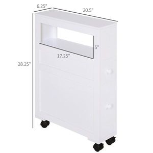 White Bathroom Side Storage Cabinet Practical Bathroom Shelves - Product Image 5