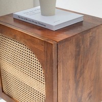 Table de chevet moderne minimaliste en bois de manguier massif Vandana Orion Falcon, portable, écologique, pour la maison, le bureau, le salon