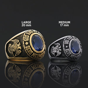 แหวนเมสัน BOJ รุ่น 026 แบบกำหนดเองได้ สำหรับทั้งชายและหญิง แหวนตราประทับฟรีเมสันส่วนบุคคล แหวนตราประทับมาสเตอร์เมสันเท็กซัส สไตล์ฮิปฮอป สีเงิน ราคาประหยัด - Product Image 2