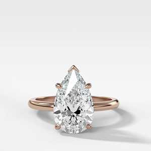 Bagues de fiançailles en diamant 5 carats, taille poire, solitaire unique, moderne, délicate, pour mariage, 1,67 mm, bijoux fins, or massif 14K 18K - Product Image 3