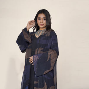 Abaya Premium de Chifón con Lentejuelas, Abierta por Delante, Manga Larga, Vestido Islámico Modesto, Elegante Jalabiya Árabe Estilo Dubái, Eid Ramadán Plus - Product Image 3