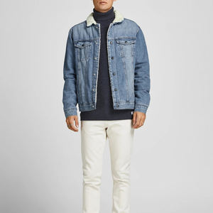 Veste en jean pour homme, imprimé intégral, 100% lavable, design basique, collection hiver, effet usé. - Product Image 4