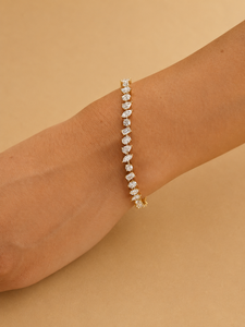 Sterling Silver Moissanite Chain & Link Tennis Bracelet Multi Shape Minimalist Design for Anniversary Gift-Unisex - Product Image 4