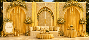 Telones de Fondo para Bodas al Estilo Árabe, Decoración para Mehndi, Paneles Metálicos de Lujo, Ligeros, Tamaño Personalizado, Corte Láser, Fabricante - Product Image 3