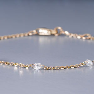 Wholesale <b>14K</b> <b>Gold</b> Lab Grown Diamond Chain <b>Bracelet</b> VS Clarity EF Color Luxury Women Jewelry - Product Image 4