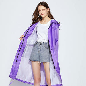Heavy Rainproof Canvas Stand Collar Plastic Rain Coat with Front Pockets Reflective Big Size Breathable for Men - Product Image 6