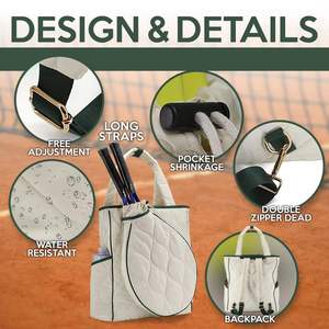 Large Capacity Fashion Tennis Bag Outdoor Sports <b>Badminton</b> & Pickleball Racket Bag Hidden Shoulder Strap Customizable Logo - Product Image 4