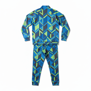 Ensemble de survêtement de football OEM personnalisé pour homme, en polyester et élasthanne respirant, avec veste zippée et pantalon de jogging, idéal pour la gym, unisexe, collection printemps - Product Image 2