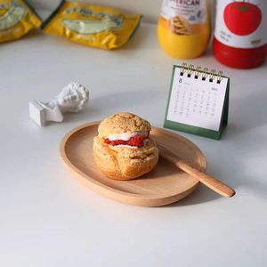 Japanese Children Fruit Wooden Dessert Plate Coffee Cup Cake <b>Cheese</b> Beech Wooden Serving Tray - Product Image 2