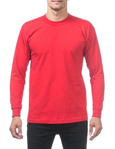 Camiseta de manga larga con cuello redondo, de algodón 100%, estilo oversize, corte cropped y holgado para hombre. - Product Image 1