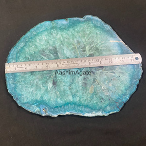 AashimAgate Plato de Ágata Pulida de Forma Libre, Color Verde Azulado, Piedra Preciosa para Decoración del Hogar, Placa de Cristal Feng Shui - Product Image 1