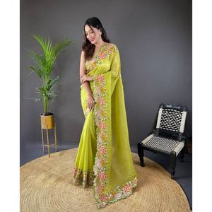 Sari Kanchipuram orange avec travail Dori, haute qualité, Fatema Fashion, dernier design indien moderne et traditionnel, polyvalent pour un usage quotidien - Product Image 3